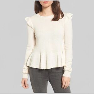 NWOT Rebecca Minkoff Women’s Regina Ruffle Wool & Cashmere Sweater‎